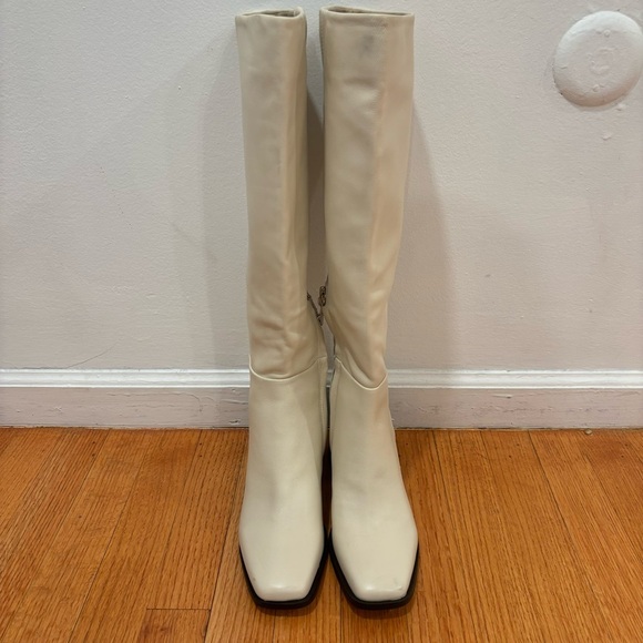 Sam Edelman | Wade Block Heel Knee High Boots In Ivory Size 6.5 - Picture 7 of 11